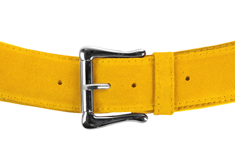 Custom-made women's yellow luxurious elegant belt. - Front view